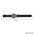 MAJESTY Quartz PC21S 3ATM WR Black Hydraulic Dial - Two-Tone Case Mens Watch with Black PU Strap