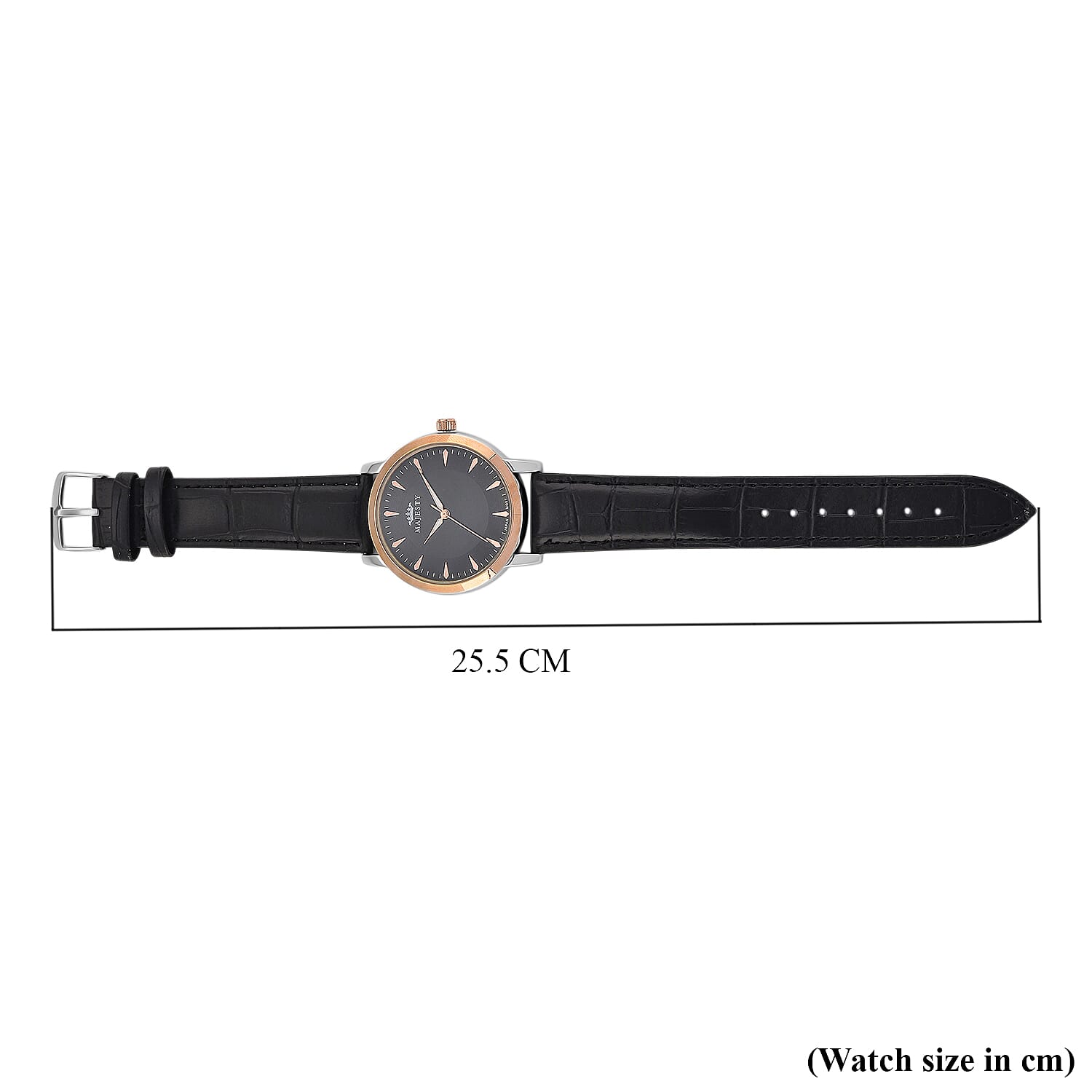 MAJESTY Quartz PC21S 3ATM WR Black Hydraulic Dial - Two-Tone Case Mens Watch with Black PU Strap