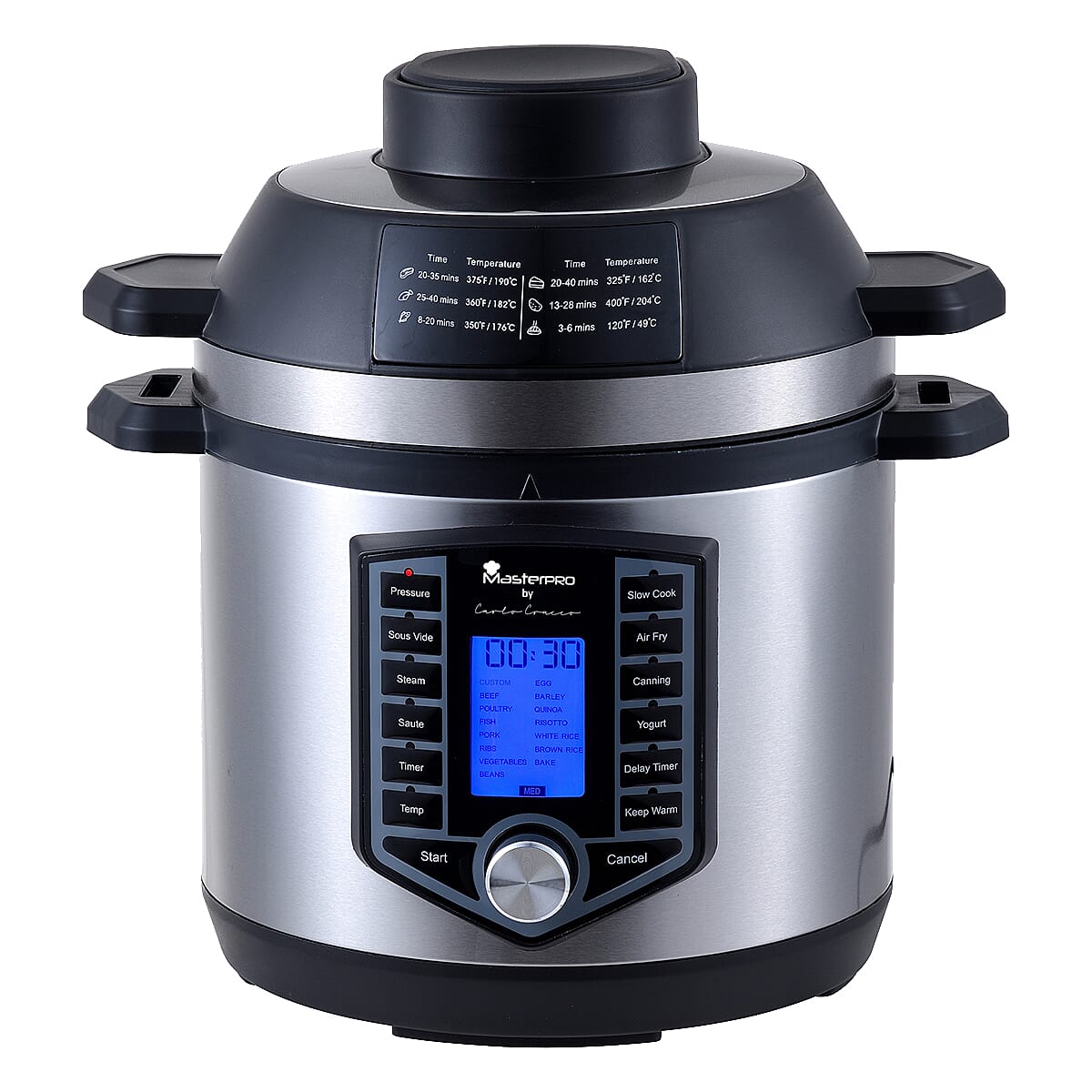 MASTERPRO Air Fryer PLUS Pressure Cooker in One. 12 Presets. Multi Cooker Functions inc