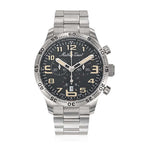 MATHEY TISSOT Type 21 Titanium Swiss Ronda 5030D Quartz Movt. 5ATM WR Black - Cream Dial - Silver Case Mens Watch with Silver Titanium Strap