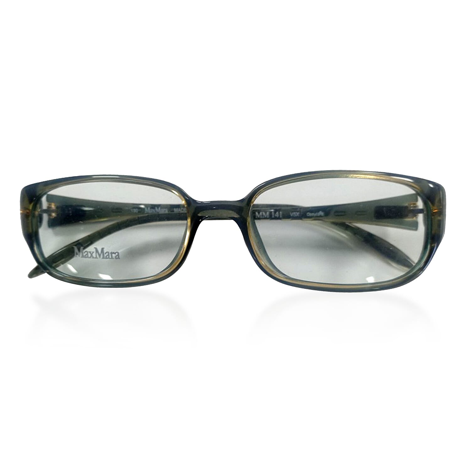 MAX MARA Rectangular Readers with Decorative Temples (Power 2.00) - Olive