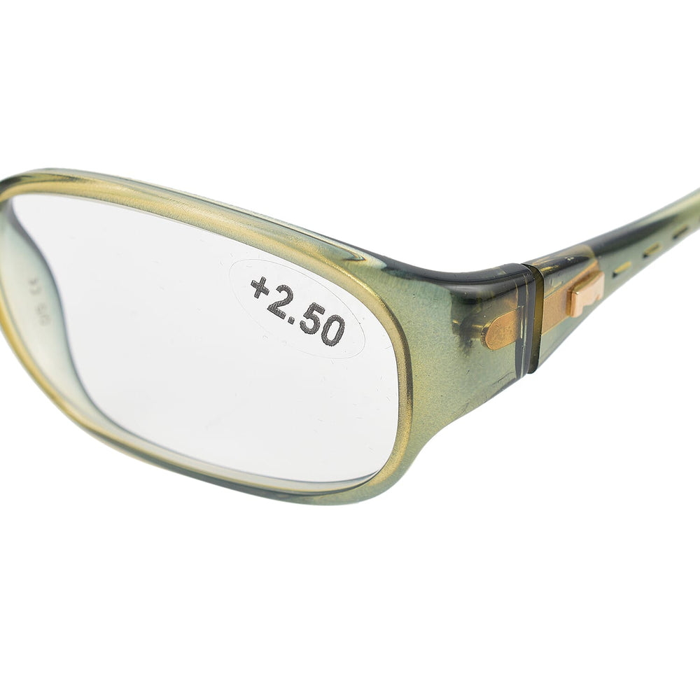 MAX MARA Rectangular Readers with Decorative Temples (Power 2.50) - Olive