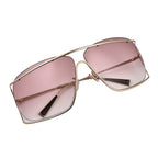 MAX MARA Unisex Gold Metal Shield Sunglasses with Brown Lenses