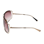 MAX MARA Unisex Gold Metal Shield Sunglasses with Brown Lenses