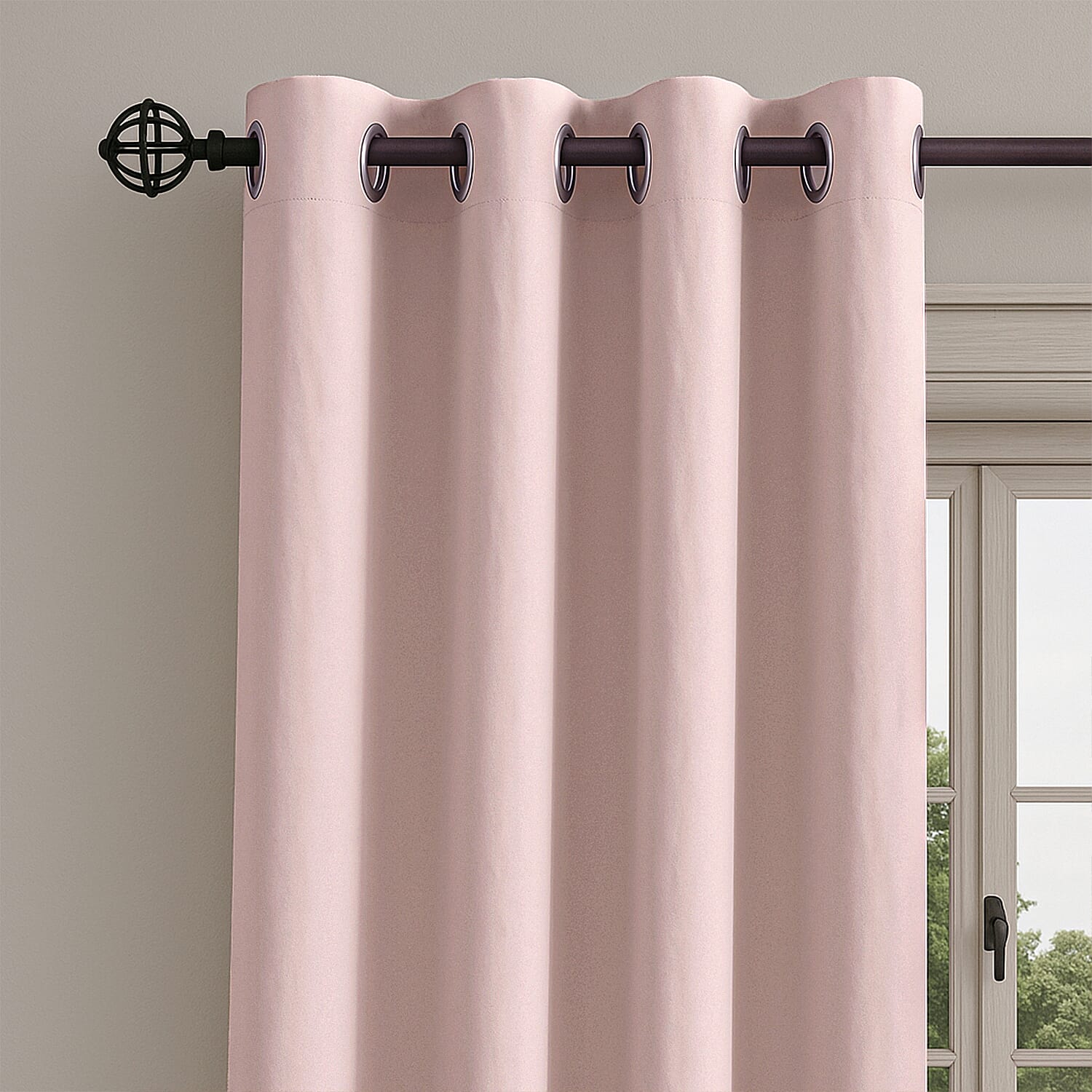 MONEY SAVER- Set of 2 -UV Protected Heat Retaining Thermal, Blackout Curtains with Metal Eyelets (Size 240x132 Cm -  94.4 x 51.9 inches) - Cream
