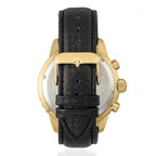 MORPHIC M51 Series Japanese Quartz Movt. 10ATM Water Resistant Black Dial Mens Watch with Black Colour Leather Strap and Silver-Tone Case