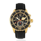 MORPHIC M51 Series Japanese Quartz Movt. 10ATM Water Resistant Black Dial Mens Watch with Black Colour Leather Strap and Silver-Tone Case