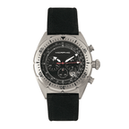 MORPHIC M53 Series Japanese Quartz Movt. 5ATM Water Resistant Black Dial Mens Watch with Black Colour Leather Strap and Silver-Tone Case