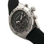 MORPHIC M53 Series Japanese Quartz Movt. 5ATM Water Resistant Black Dial Mens Watch with Black Colour Leather Strap and Silver-Tone Case