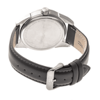 MORPHIC M63 Series Japanese Quartz Movt. 5ATM Water Resistant Black Dial Mens Watch with Black Colour Leather Strap and Silver-Tone Case