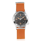 MORPHIC M74 Series Japanese Quartz Movt. 5ATM Water Resistant Grey Dial Mens Watch with Brown Colour Leather Strap and Silver-Tone Case