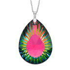 Magic Color Crystal Pendant with Chain (Size 24) Stainless Steel  2.010  Ct.