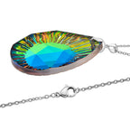 Magic Color Crystal Pendant with Chain (Size 24) Stainless Steel  2.010  Ct.