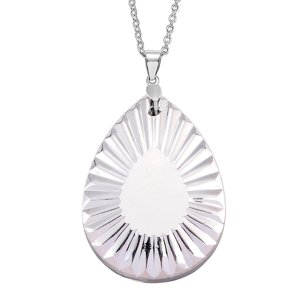 Magic Color Crystal Pendant with Chain (Size 24) Stainless Steel  2.010  Ct.