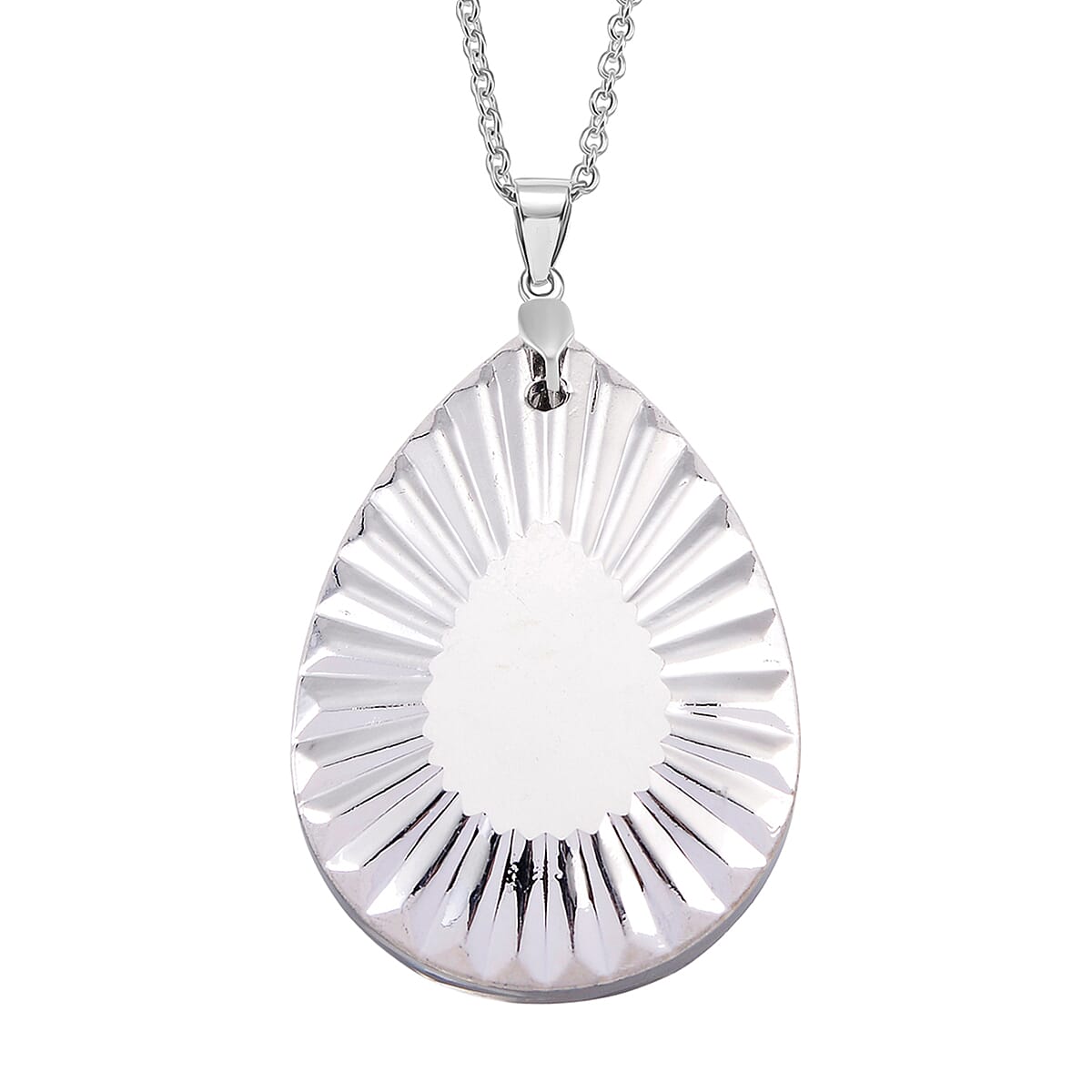 Magic Color Crystal Pendant with Chain (Size 24) Stainless Steel  2.010  Ct.
