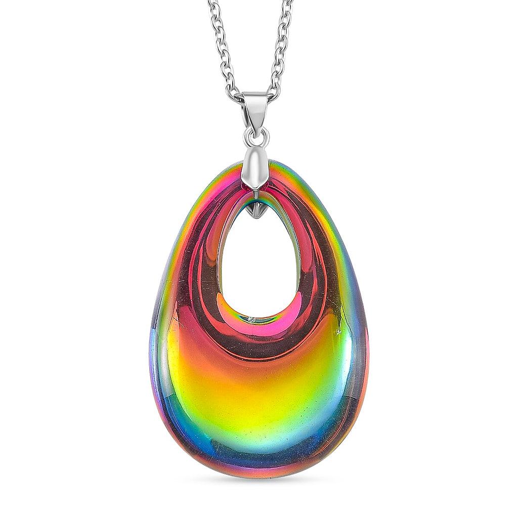 RC01-31 Pendant with Chain (Size 24) Pure White Stainless Steel