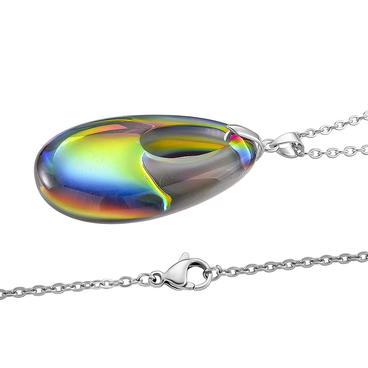 RC01-31 Pendant with Chain (Size 24) Pure White Stainless Steel