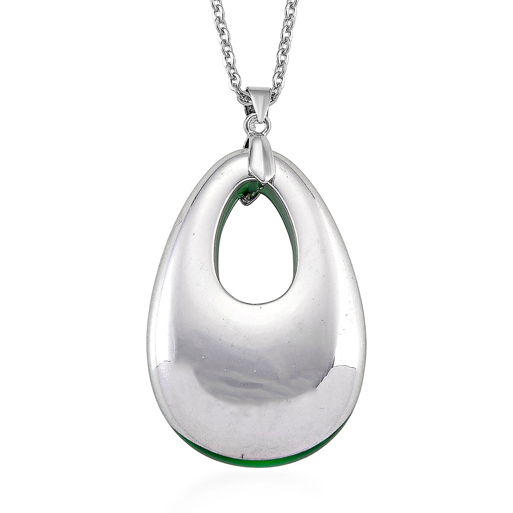 RC01-31 Pendant with Chain (Size 24) Pure White Stainless Steel