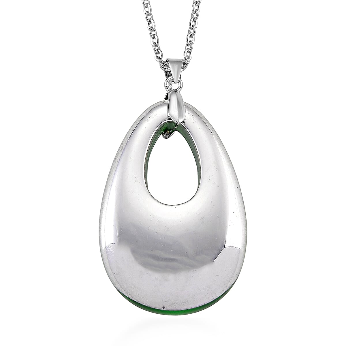 RC01-31 Pendant with Chain (Size 24) Pure White Stainless Steel