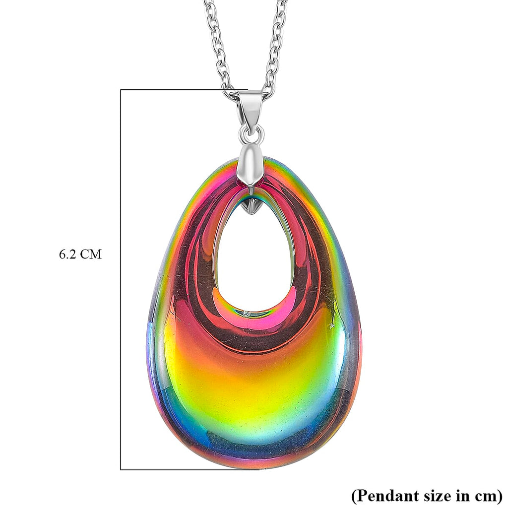 RC01-31 Pendant with Chain (Size 24) Pure White Stainless Steel