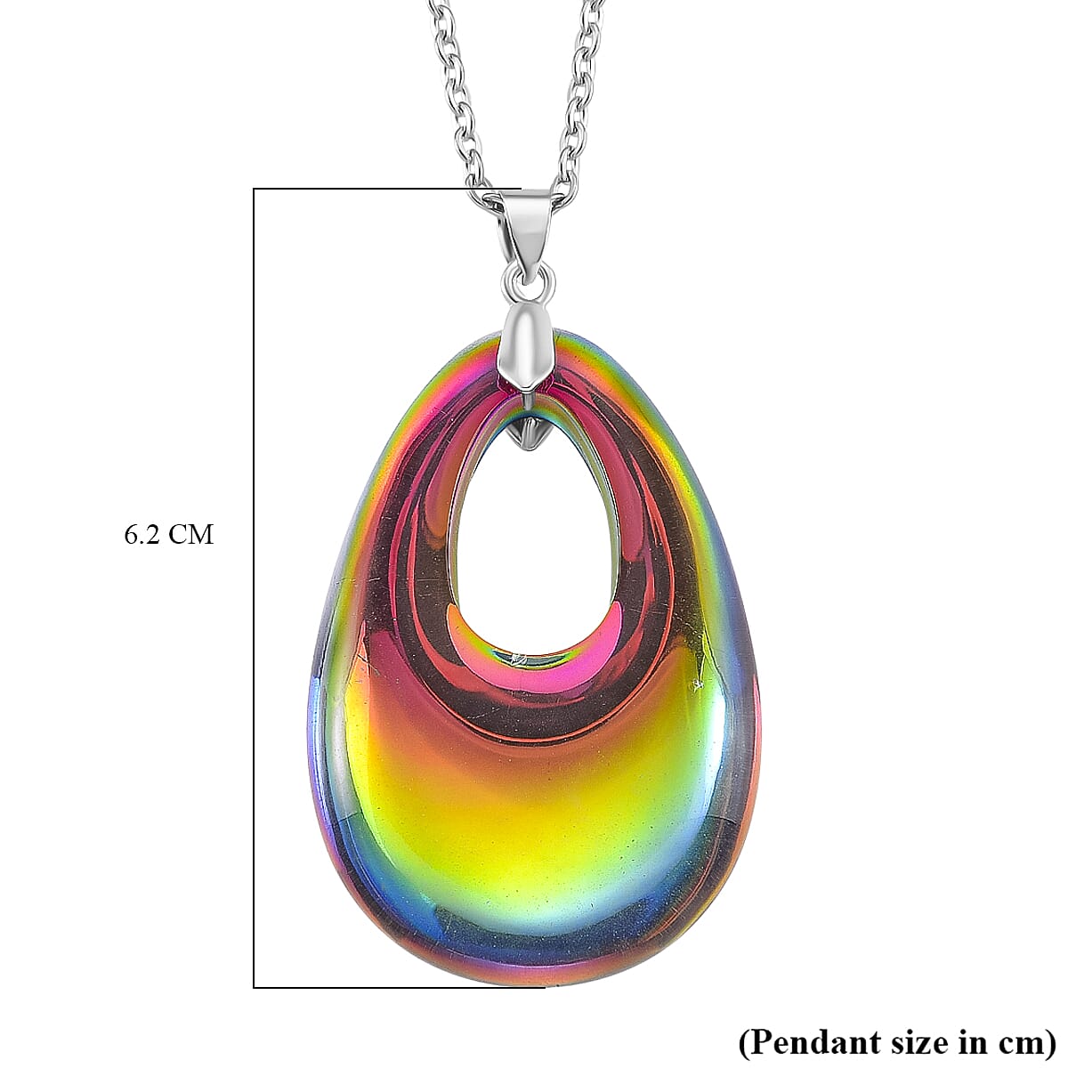 RC01-31 Pendant with Chain (Size 24) Pure White Stainless Steel