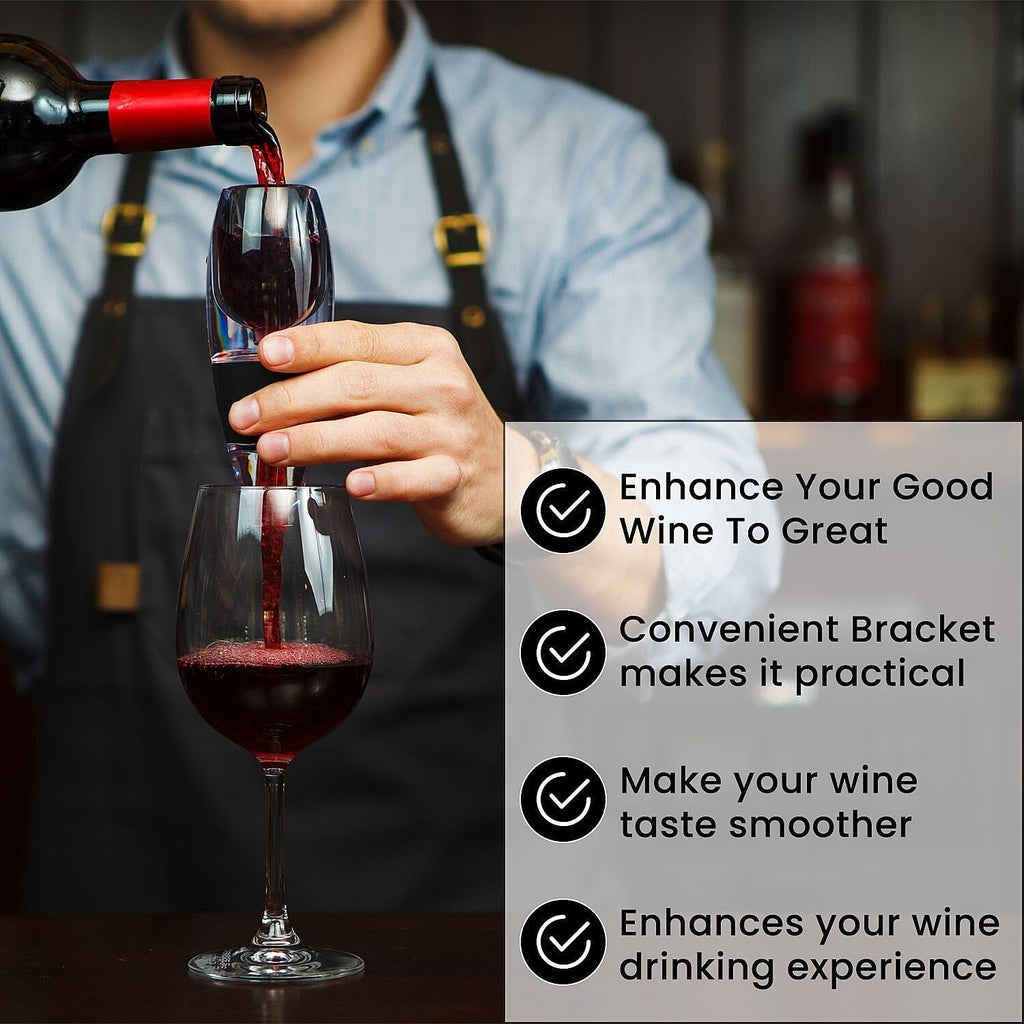 Homesmart - Magic Decanter Essential Wine Aerator - Black