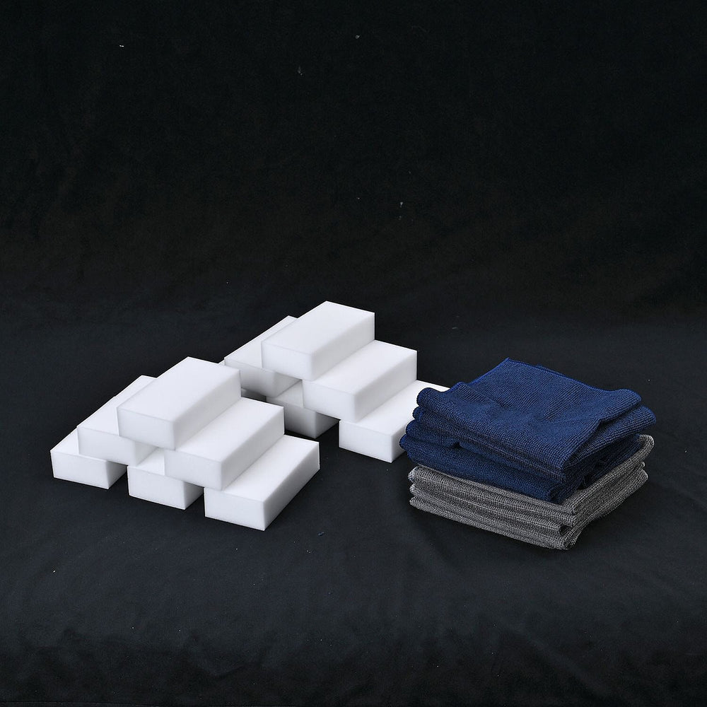 12 Magic Sponges - 10 Microfibre Cleaning Cloths