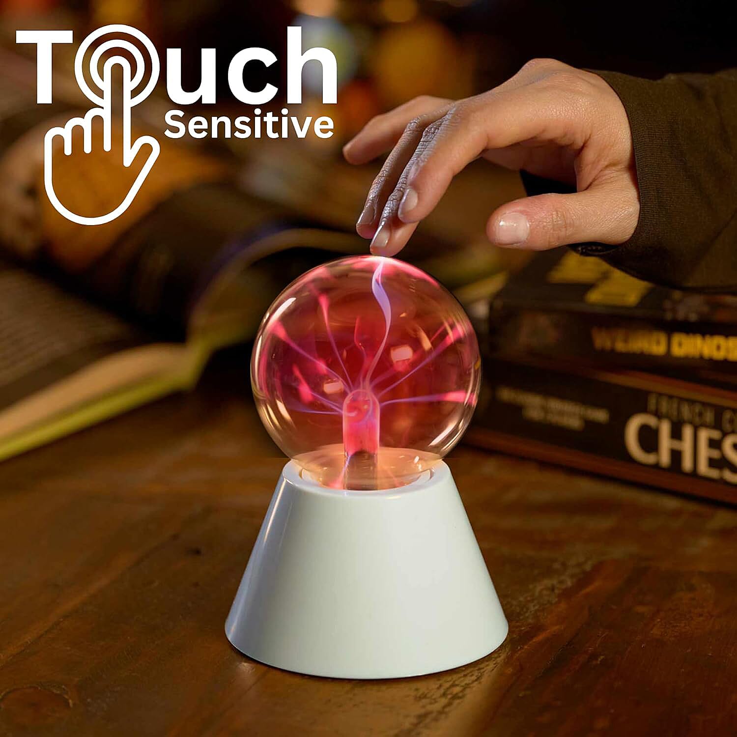 Magical Electrostatic Ball Table Lamp (Battery 4 AAA (Not Inc.) - White