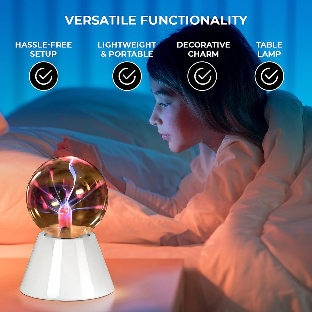 Magical Electrostatic Ball Table Lamp (Battery 4 AAA (Not Inc.) - White