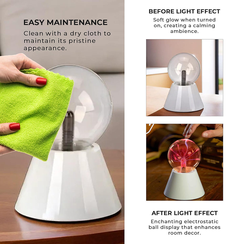 Magical Electrostatic Ball Table Lamp (Battery 4 AAA (Not Inc.) - White