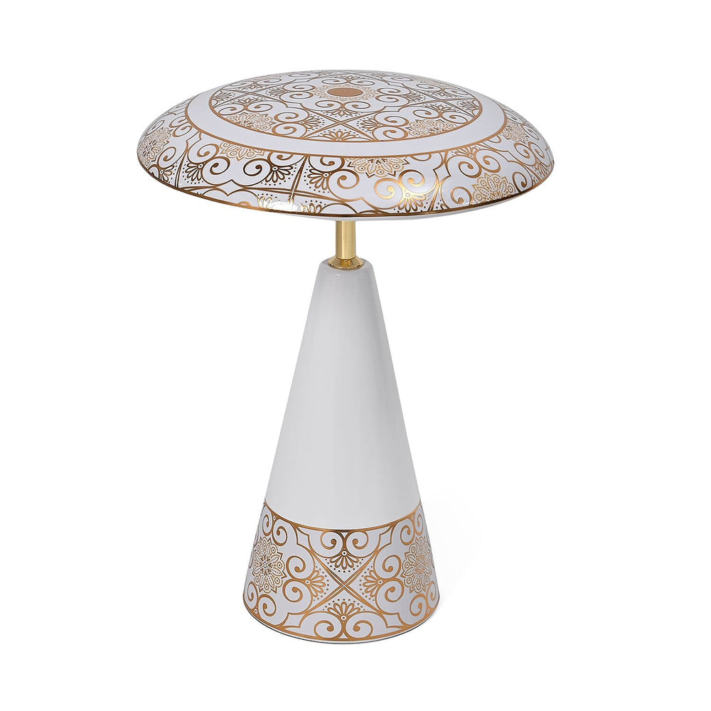 Turkish Magnetic Cordless Table Lamp with 3 Color Modes, Touch Control and 360 degree Rotation (31 Cm) - White & Gold