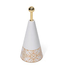 Turkish Magnetic Cordless Table Lamp with 3 Color Modes, Touch Control and 360 degree Rotation (31 Cm) - White & Gold