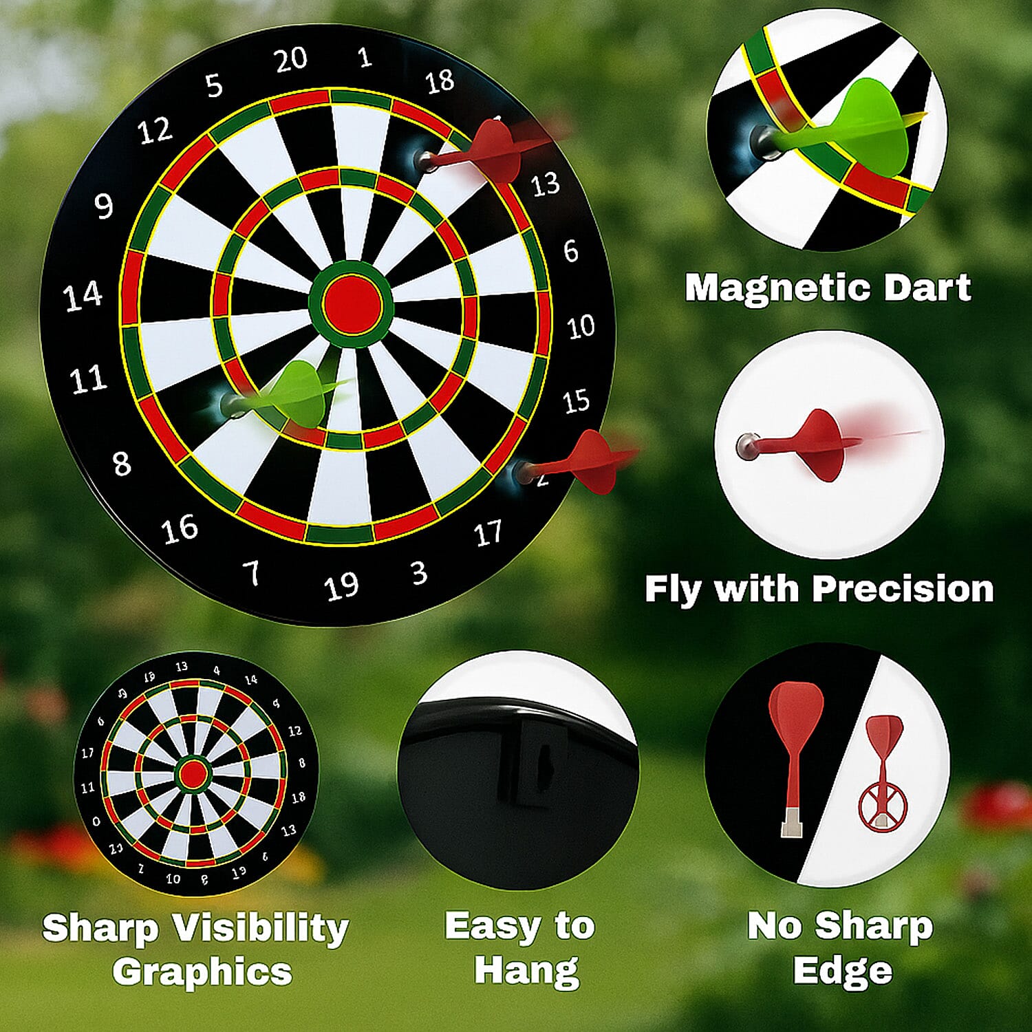 Magnetic Dartboard With 2 Sets of Magnetic Darts