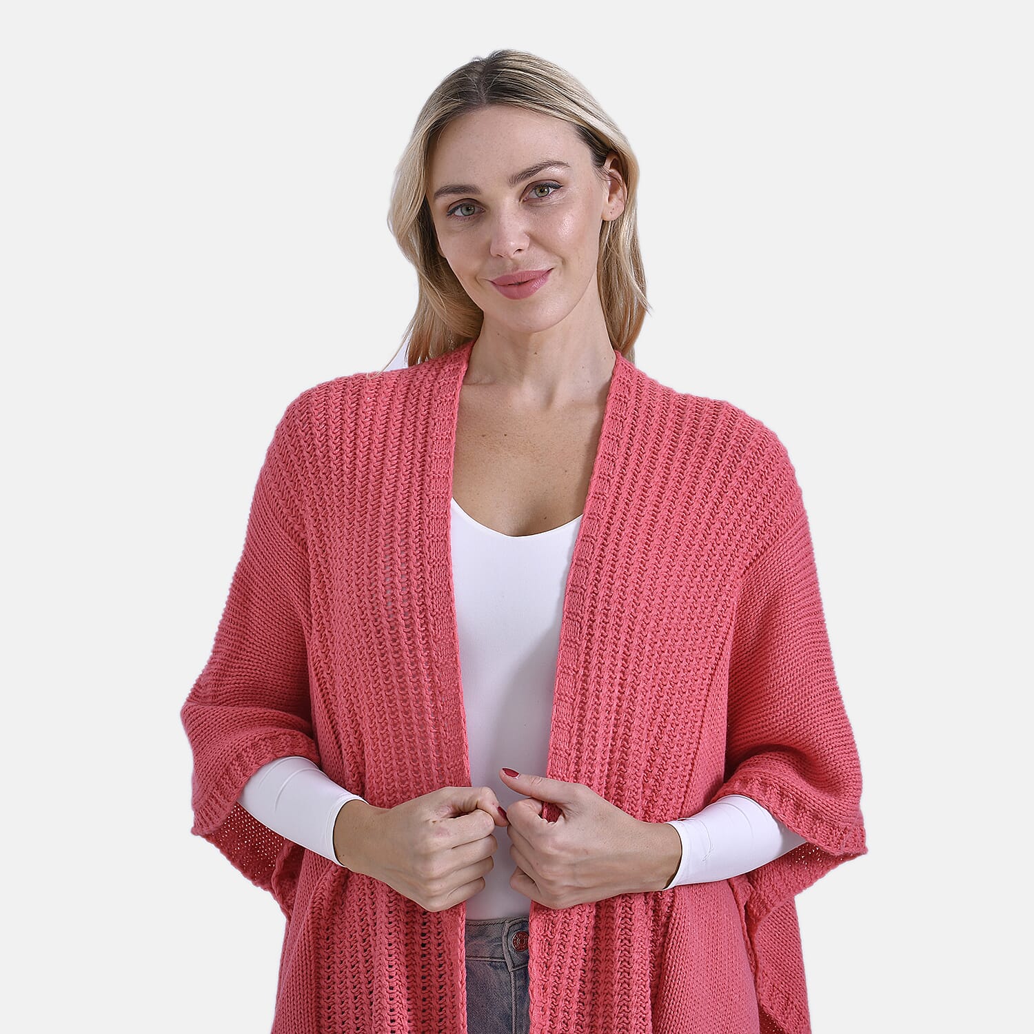 - Maisi 100% Acrylic Relax Fit Cardigan (One Size - 8 to 26) - Red