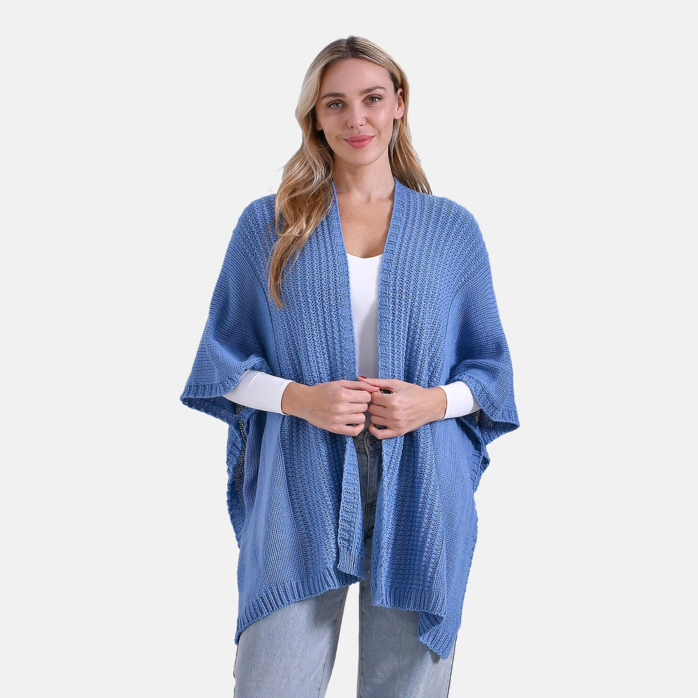 - Maisi 100% Acrylic Relax Fit Cardigan (One Size - 8 To 26) - Light Blue