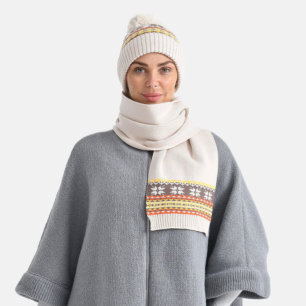 Styled By 2 Piece Set Hat - Scarf - Beige