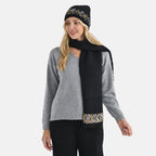 - Maisi Knitted Cozy Set of Two Scarf and Hat - Black