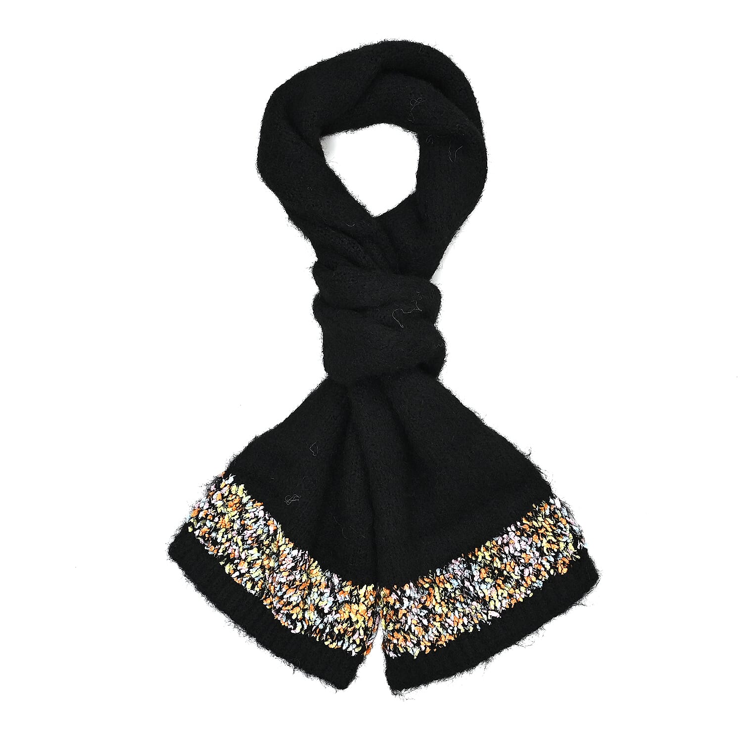 - Maisi Knitted Cozy Set of Two Scarf and Hat - Black