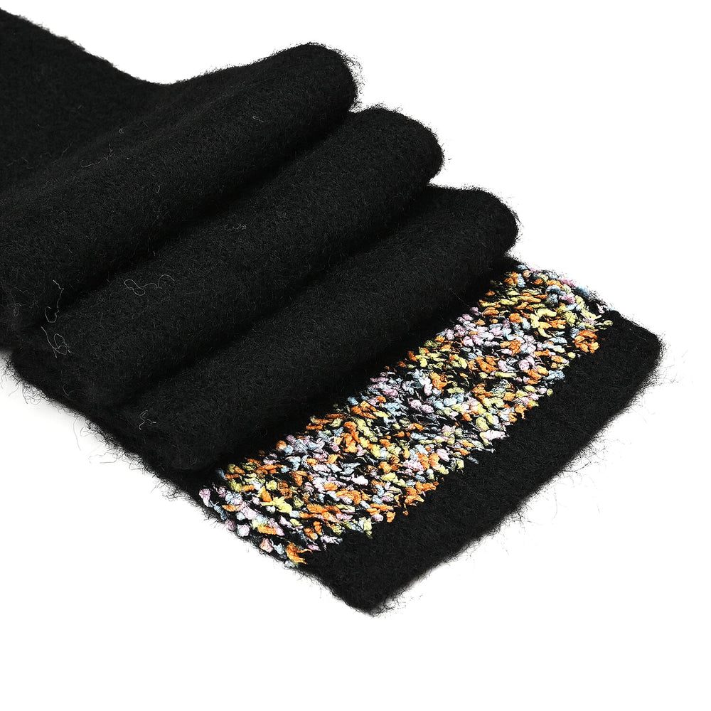 - Maisi Knitted Cozy Set of Two Scarf and Hat - Black