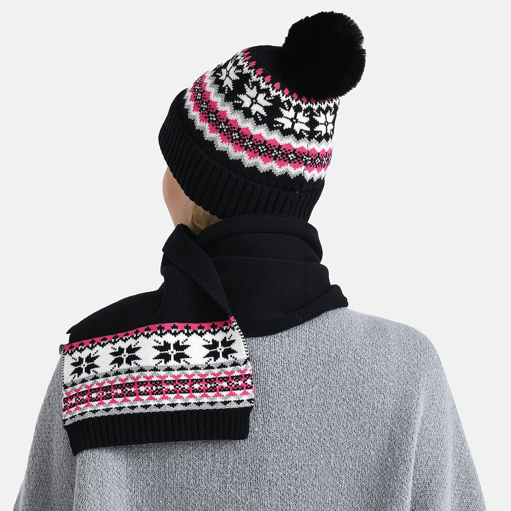 Styled By 2 Piece Set Hat - Scarf - Black