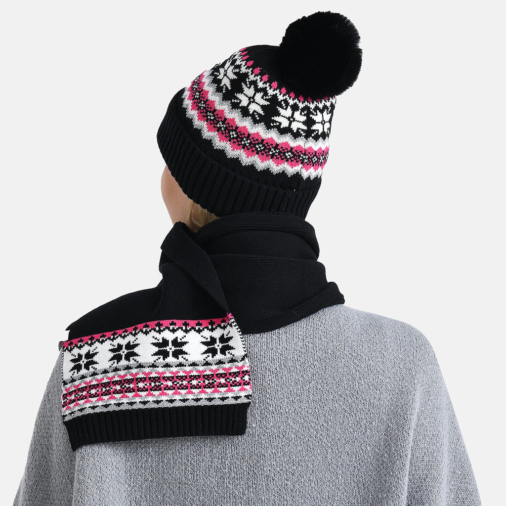 Styled By 2 Piece Set Hat - Scarf - Black