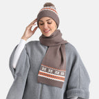 Styled By 2 Piece Set Hat - Scarf - Brown
