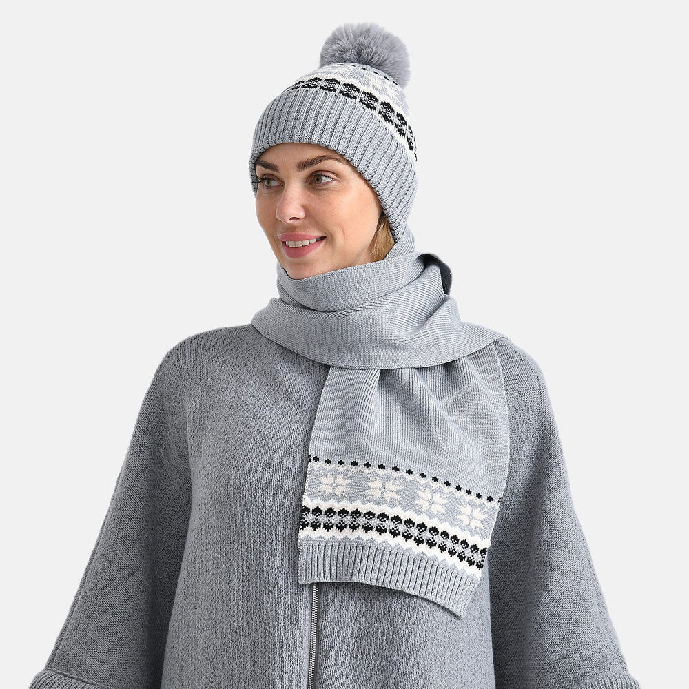 Styled By 2 Piece Set Hat - Scarf - Grey