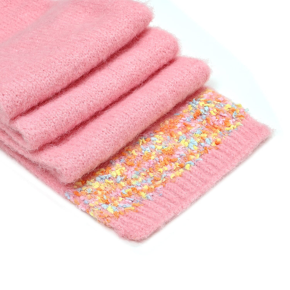 - Maisi Knitted Cozy Set of Two Scarf and Hat - Pink