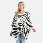 &  maisi Women’s Acrylic Poncho Wrap with Patterned & Embroidered Designs