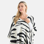 &  maisi Women’s Acrylic Poncho Wrap with Patterned & Embroidered Designs