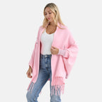 &  maisi Women’s Acrylic Poncho Wrap with Patterned & Embroidered Designs