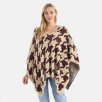 &  maisi Women’s Acrylic Poncho Wrap with Patterned & Embroidered Designs