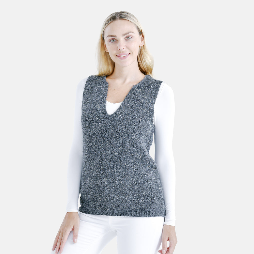 - Maisi Sequin Supersoft Vest (One Size, 8-16) - Dark Grey