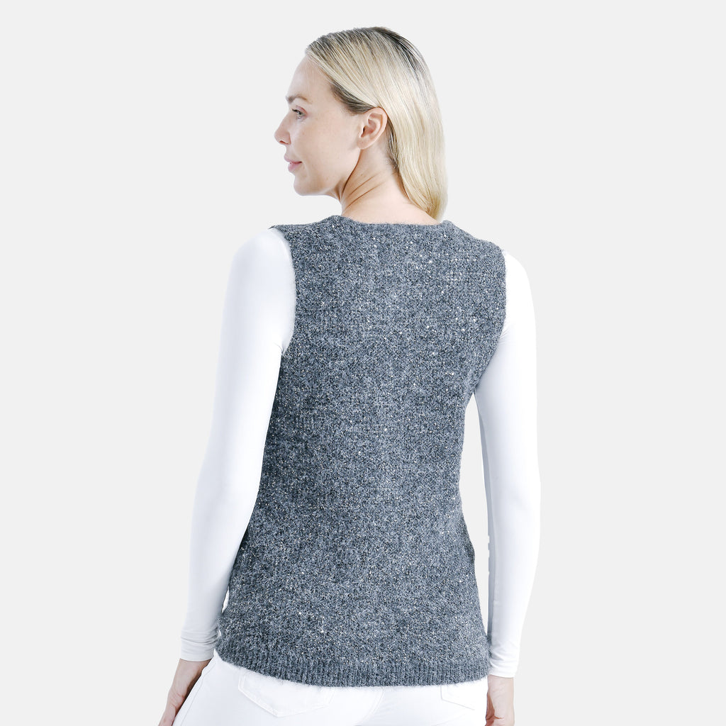- Maisi Sequin Supersoft Vest (One Size, 8-16) - Dark Grey